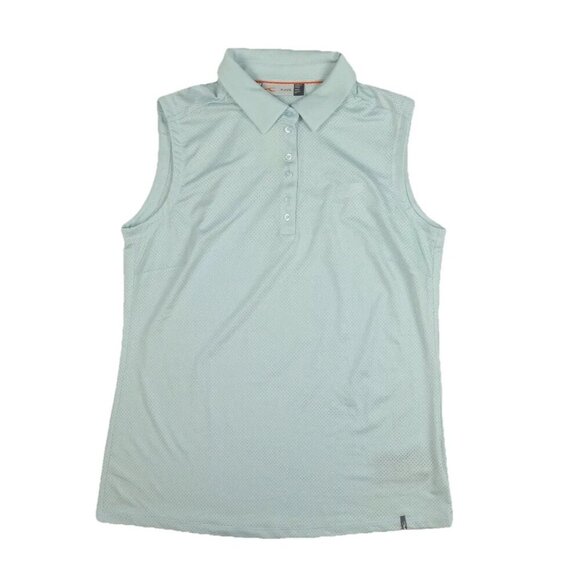 KJUS Eve Sleeveless Polo Shirt Womens 36 /S Teal Mesh Sport Fit Golf Performance - Picture 1 of 4